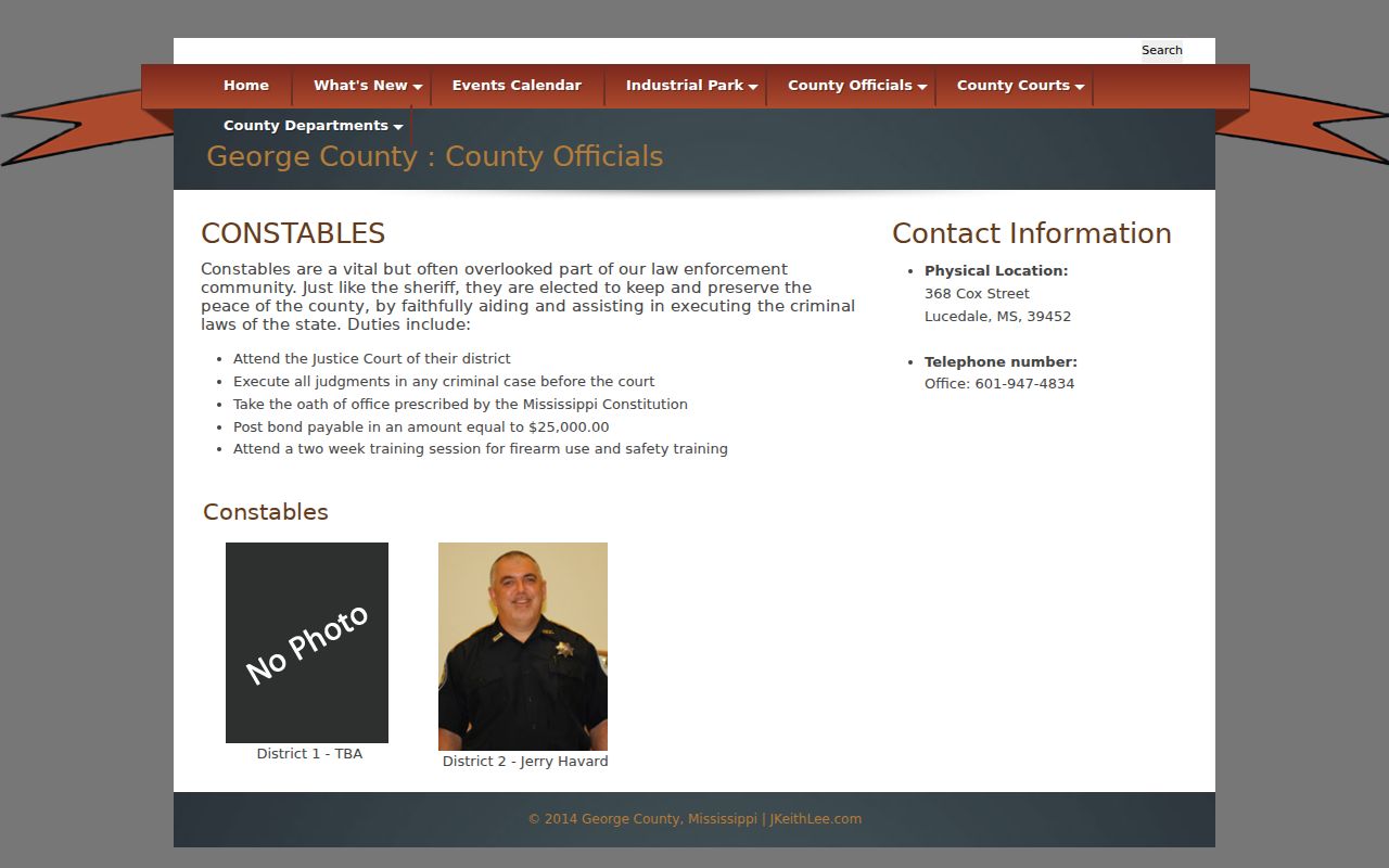 George County Justice Court constable information
