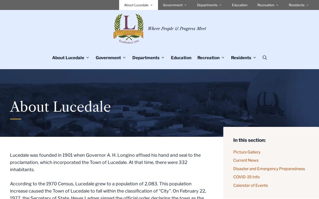 Official City of Lucedale information page
