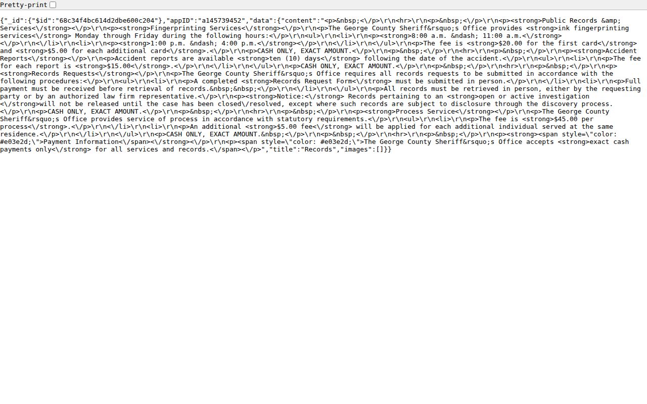 George County Sheriff public records instructions
